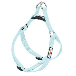 NEW Peace. Love. Pawtitas Step In Dog Harness in Teal Blue w/ Silver Size: S